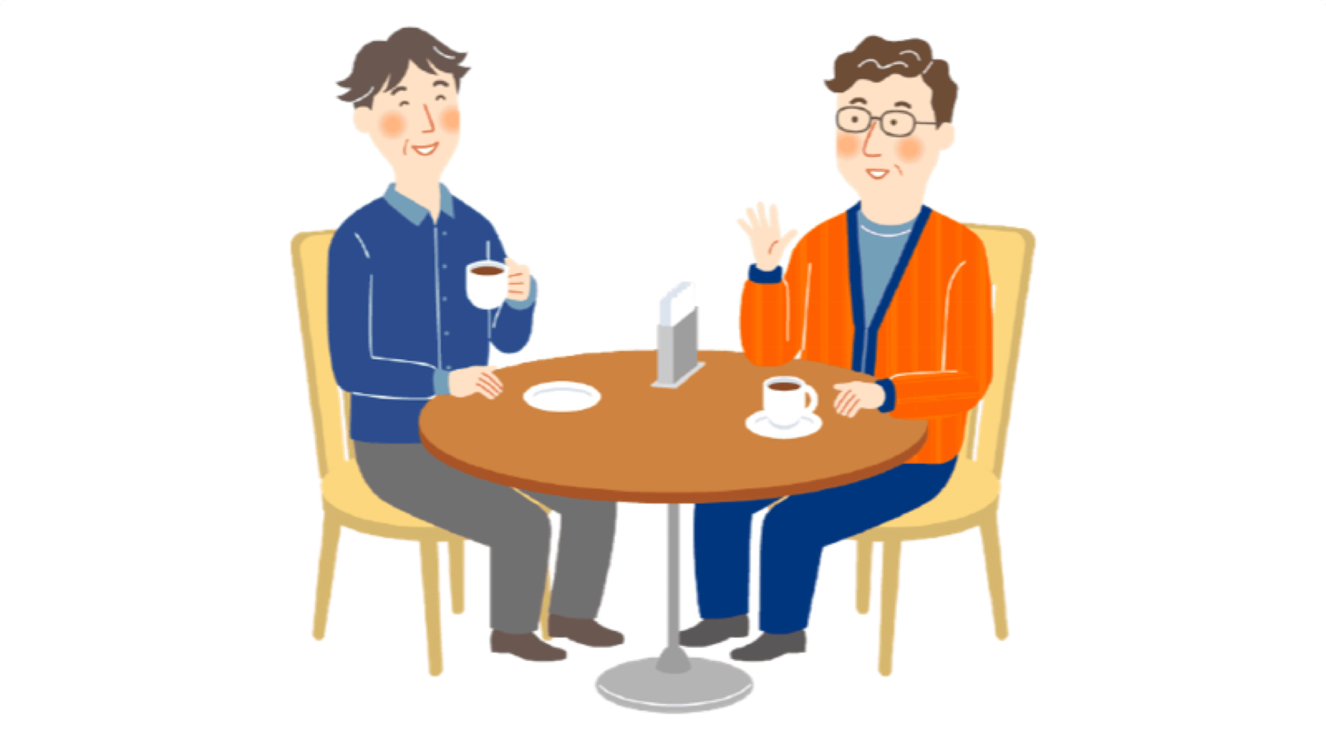 談笑している二人の人物のイラスト