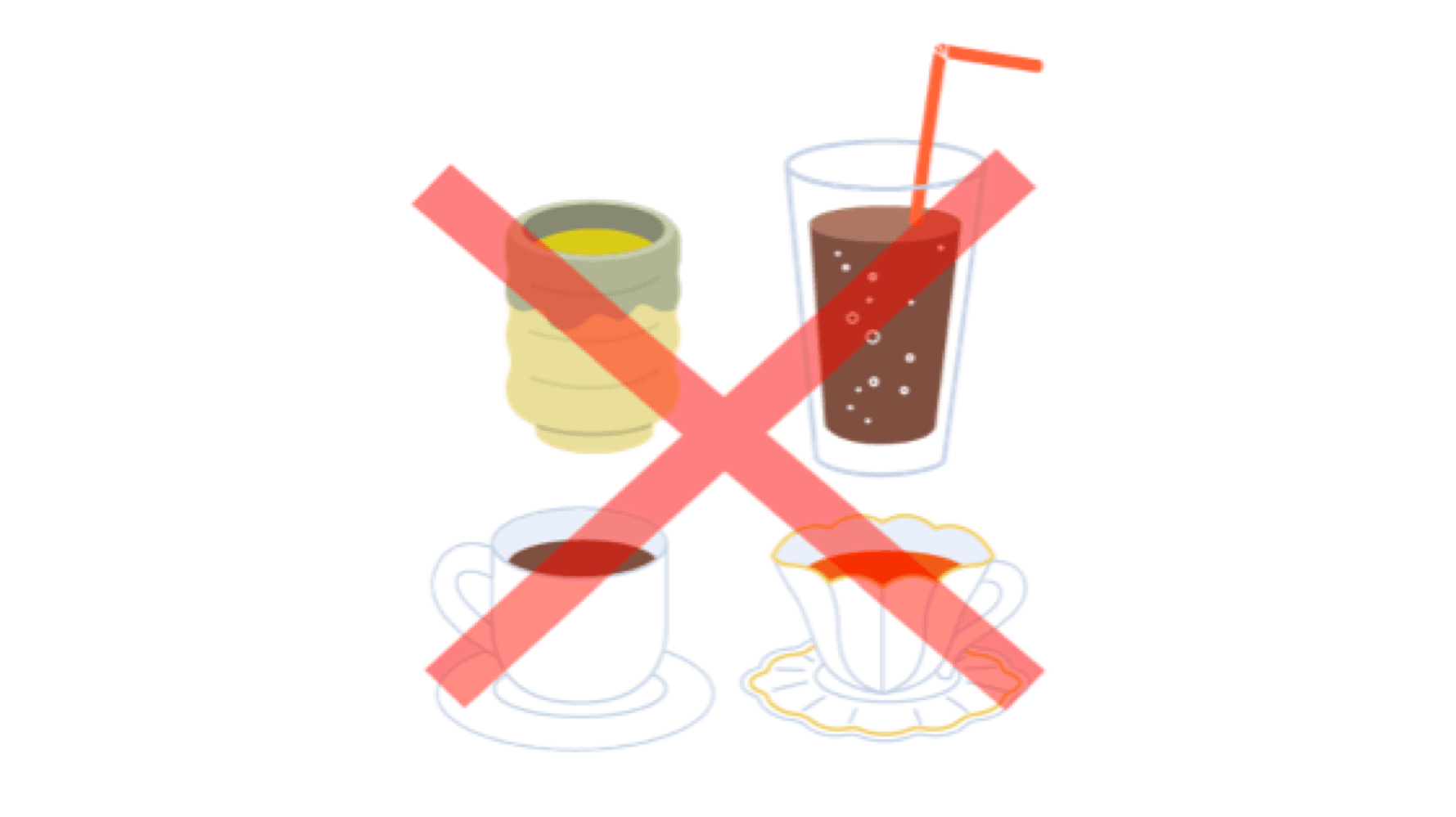 カフェイン摂取を控える