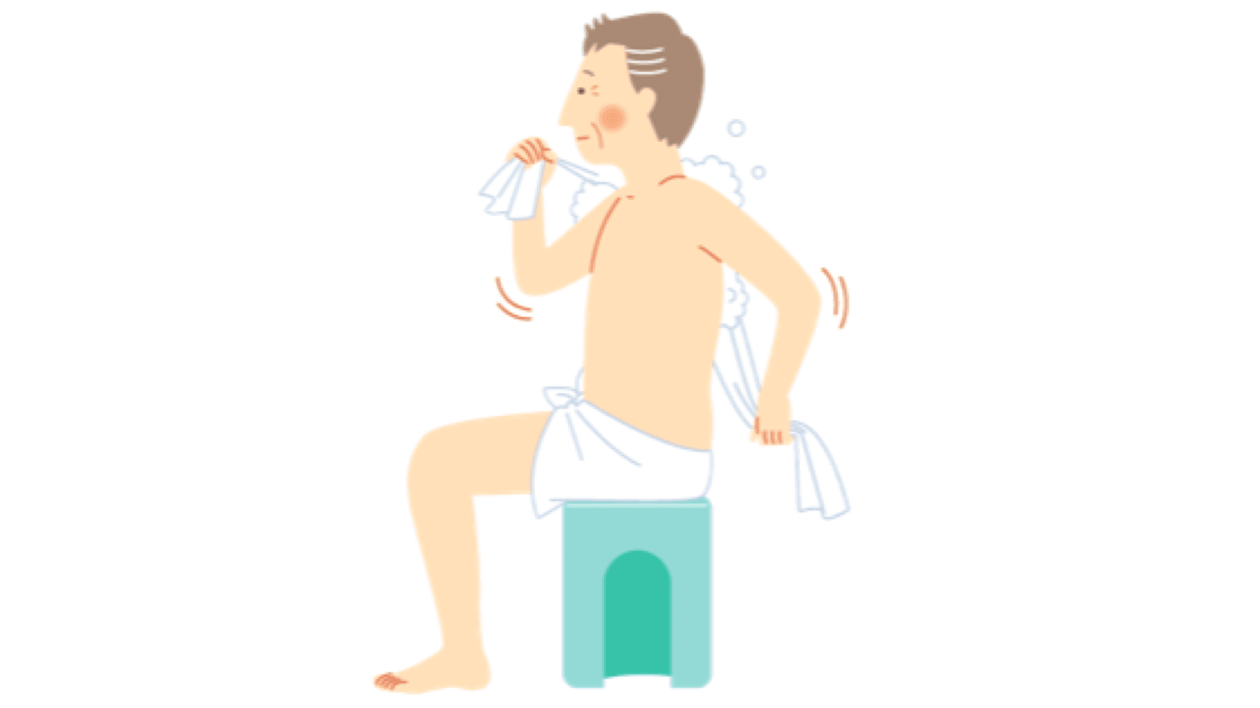 風呂の椅子はおなかを圧迫しない高さ