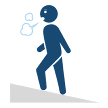 坂道を上っている人のイラスト