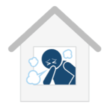 家の中にいる人のイラスト