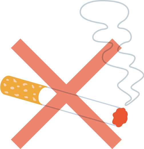 一般的に禁煙が重要です